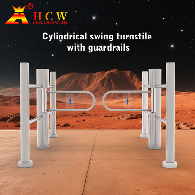 HCW Stainless Steel Swing Turnstile Gate with Adjustable Channel Width (600-1250mm) and 5 Million Cycle Lifespan for High Traffic Areas