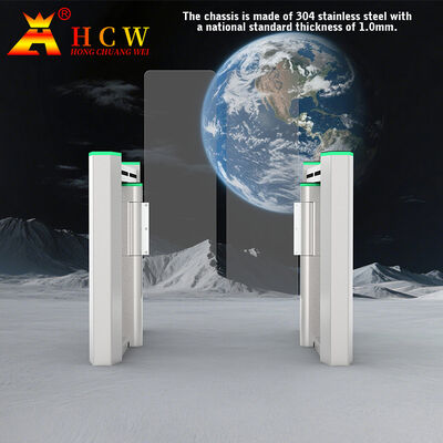 HCW Automatic Turnstile Gate with 30-40 Passages/Minute Throughput 10mm Plexiglass Door Wings and 3-Million-Cycle Durability