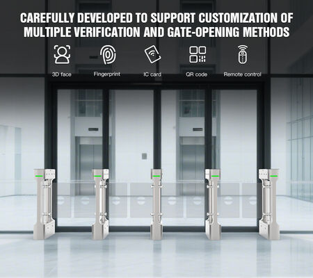 HCW IP42 Swing Barrier Turnstile,10mm Plexiglass Security Turnstile Gate and 30-40 People/Minute Throughput for Secure Access Control