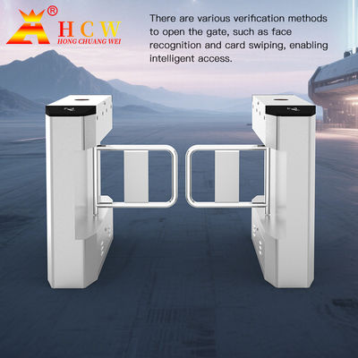 HCW CW426 Stainless Steel Swing Turnstile Gate with Biometric Access