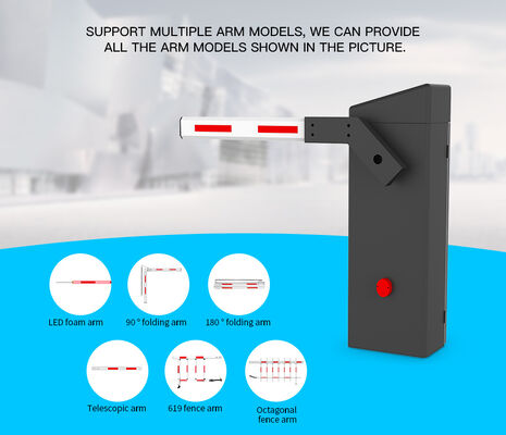 HCW Automatic Parking Barrier Gate with 2m Straight Rod and 200W DC Servo Motor for Vehicle Access Control