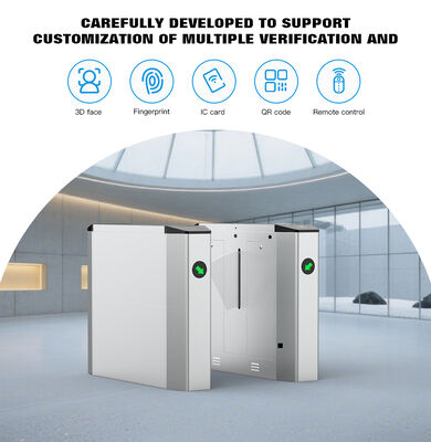 HCW Face Recognition Turnstile Security Wing Gate with 304 Stainless Steel Face Recognition Turnstile wing gate